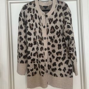 J. Crew Oversized M Leopard Print Cardigan